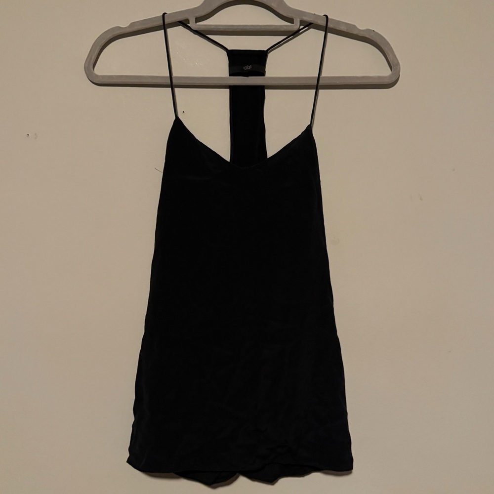 GUC Tibi Black Camisole Racerback Silk Top